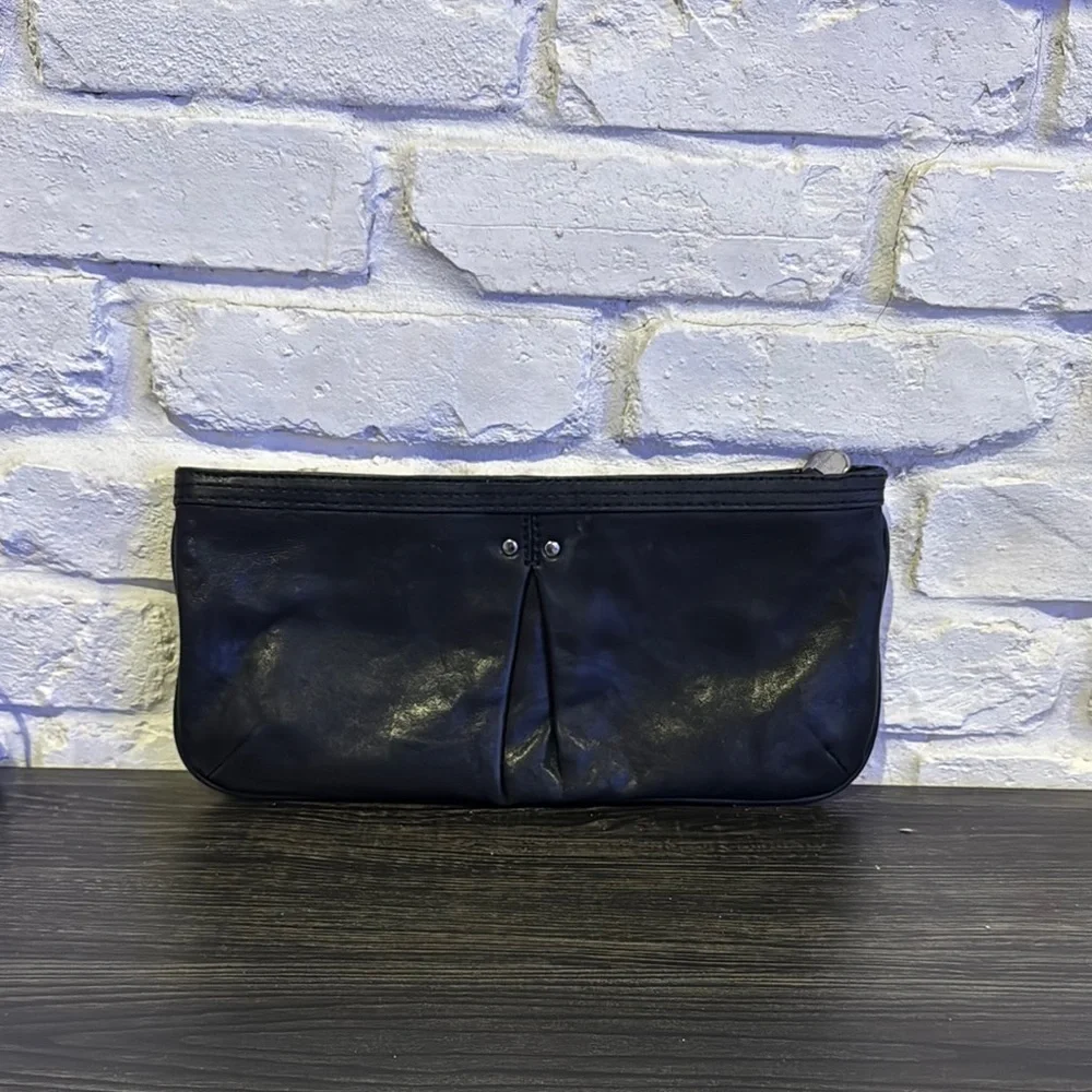 Martin + OSA black leather clutch
